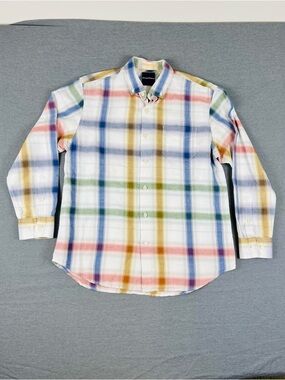 Tommy Bahama White Multicolor Plaid Button-Down Shirt